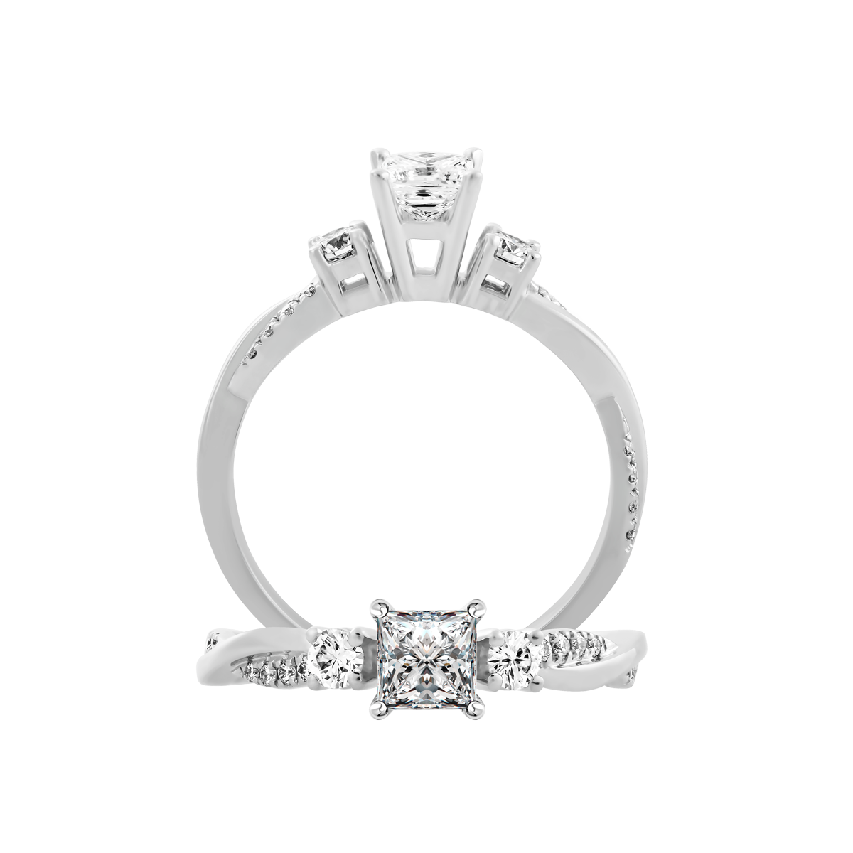 Nhẫn nữ kim cương viên vàng 14K Davita PR 2C