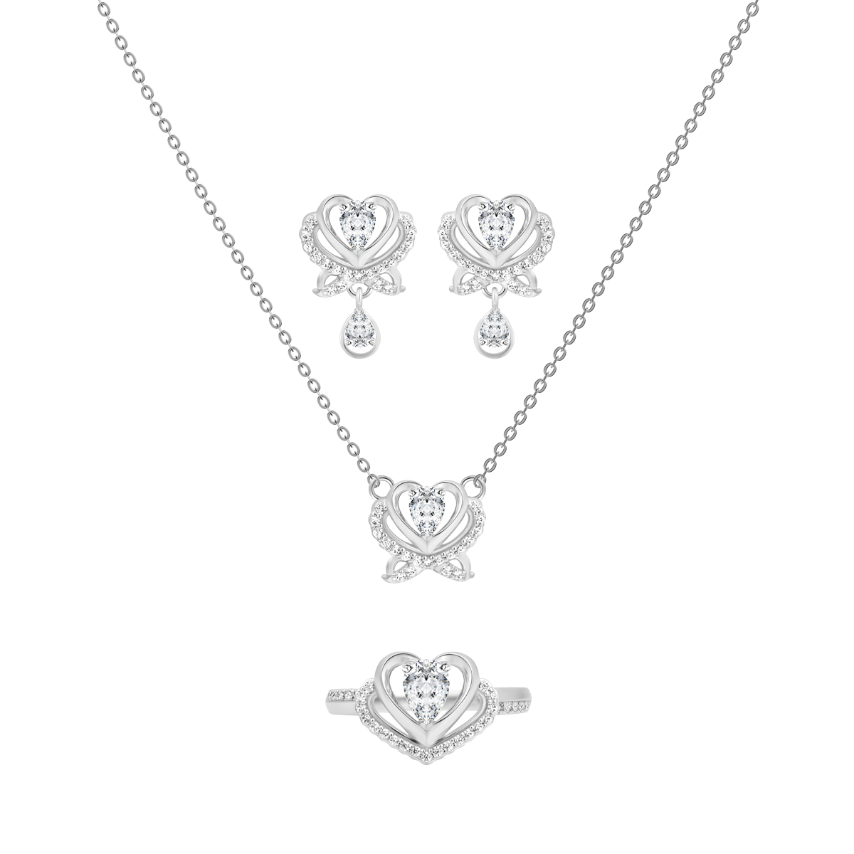 Bộ Trang Sức Lighting heart