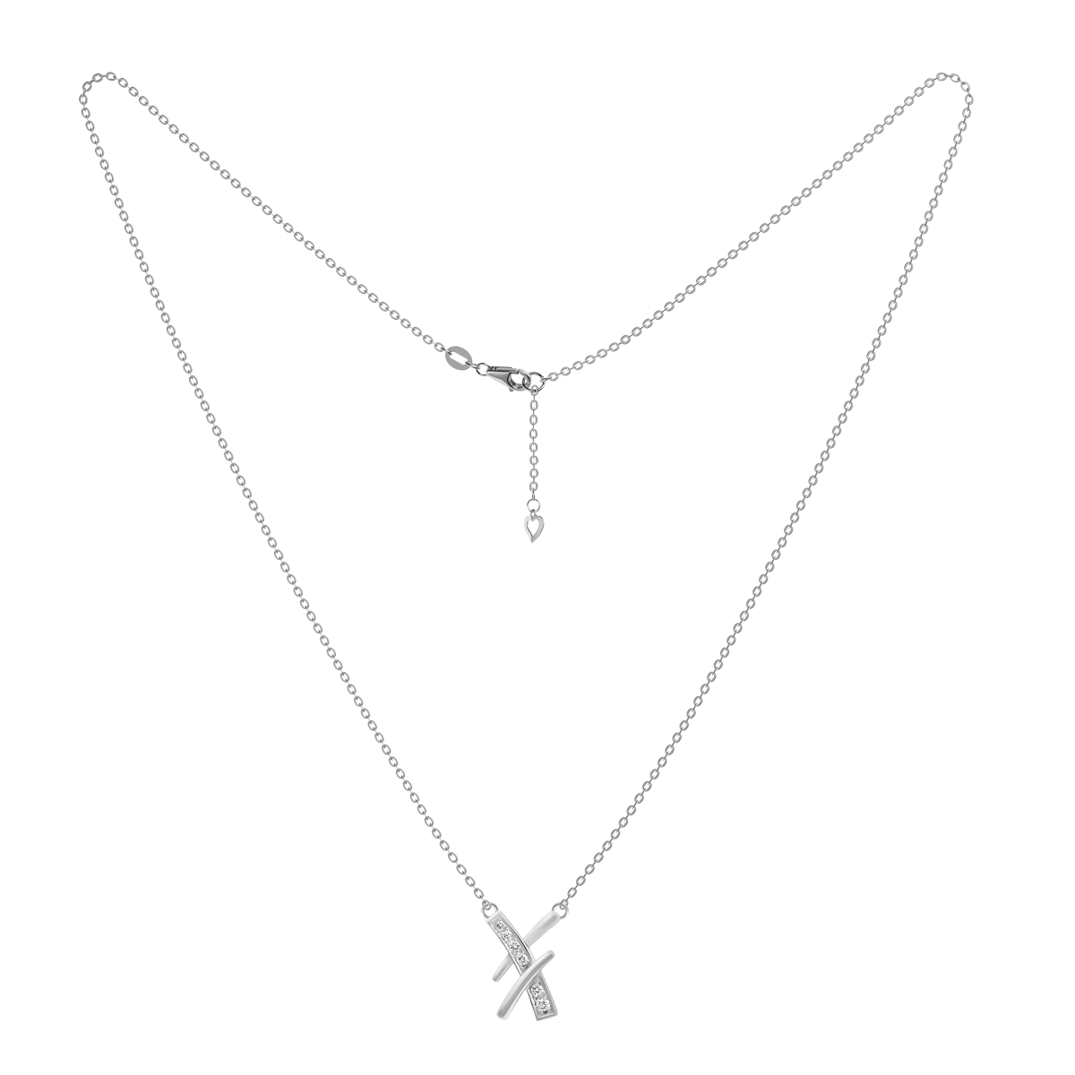 Dây liền mặt kim cương viên vàng 14K Xavier