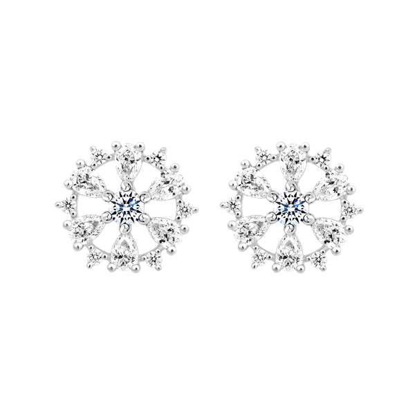 Hoa tai đính đá CZ vàng 14K Kaylin