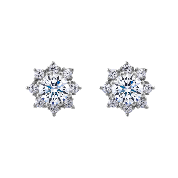 Hoa tai đính đá CZ vàng 10K Elissa NS 3C