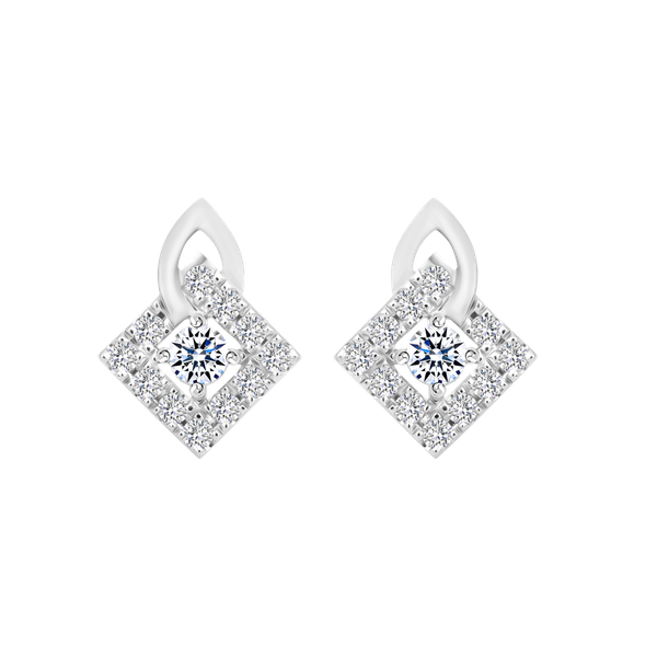 Hoa tai đính đá CZ vàng 18K Cushy