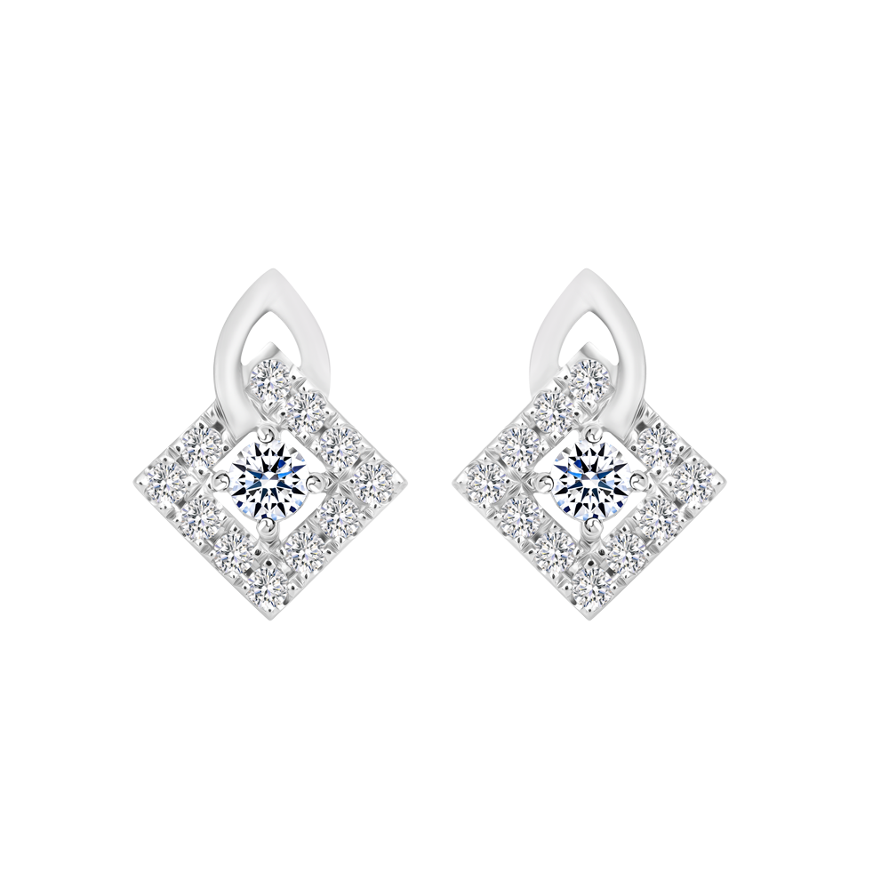 Hoa tai đính đá CZ vàng 18K Cushy