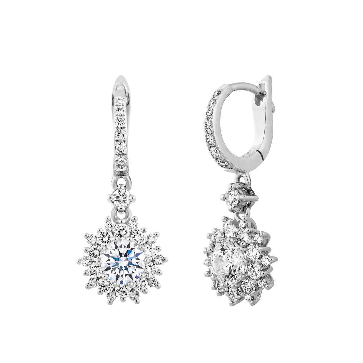 Hoa tai kim cương tấm vàng 14K Harrow N2 2C