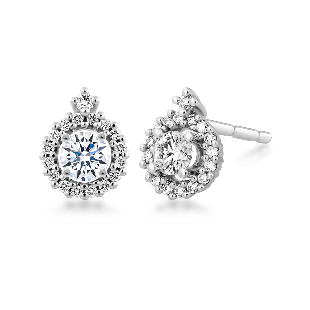 Hoa tai kim cương 8 Hearts & Arrows vàng 14K Rational NS H&A 2C