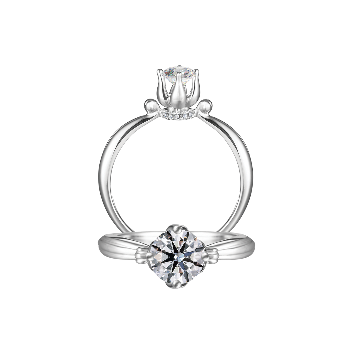 Ổ nhẫn nữ kim cương tấm vàng 14K Boundary N 5C