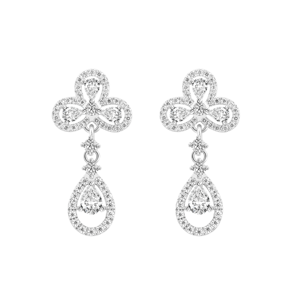 Hoa tai đính đá CZ vàng 10K Elana