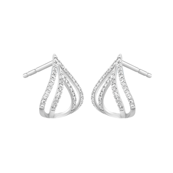 Hoa tai kim cương viên vàng 14K Paiyo