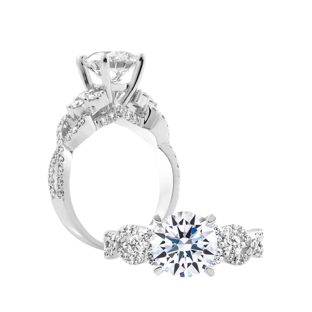 Ổ nhẫn nữ kim cương tấm vàng 14K Kolora 1.5CT