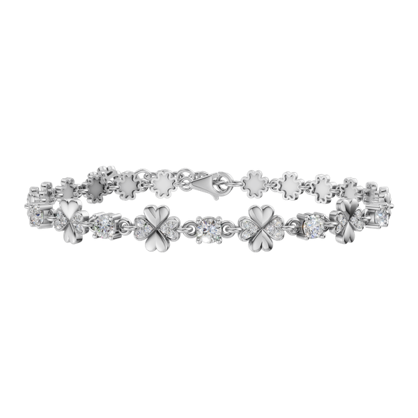 Lắc đính đá CZ vàng 14K Greenery