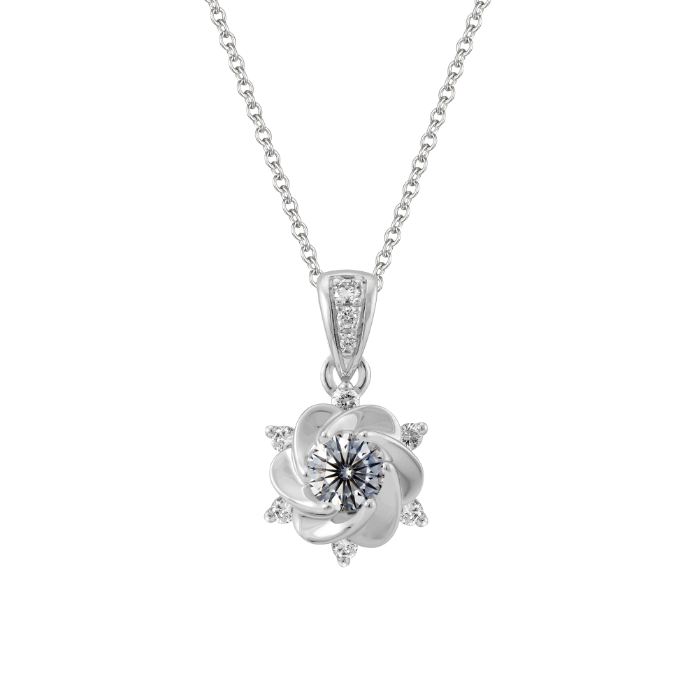 Mặt kim cương tấm vàng 14K Camelia 2C