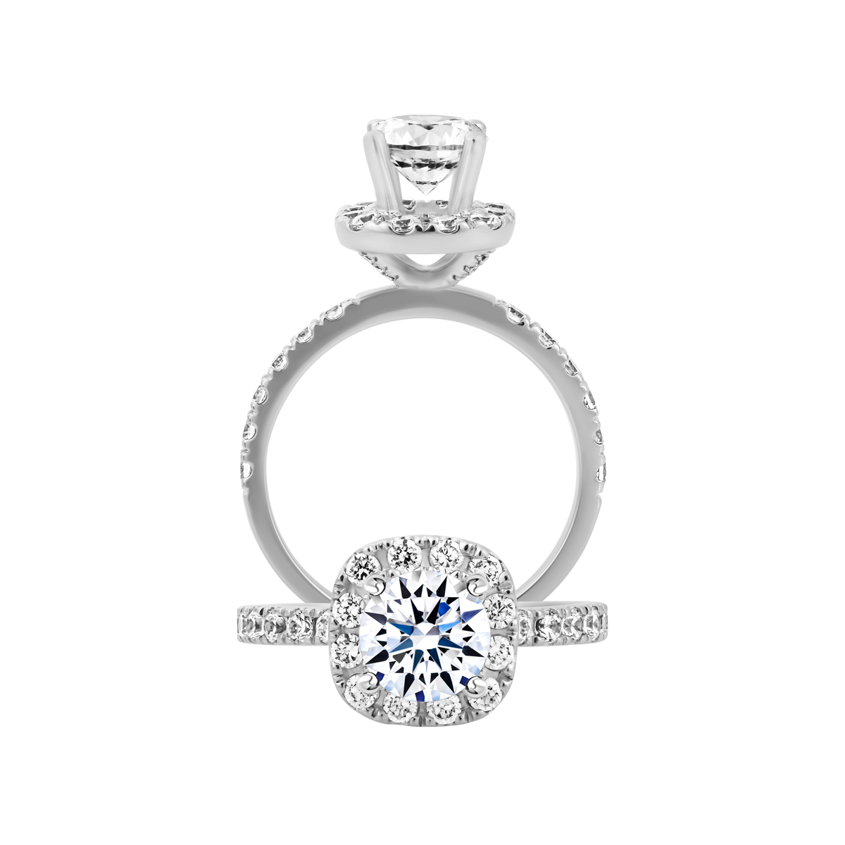 Nhẫn nữ kim cương tấm vàng 14K Regality 1CT