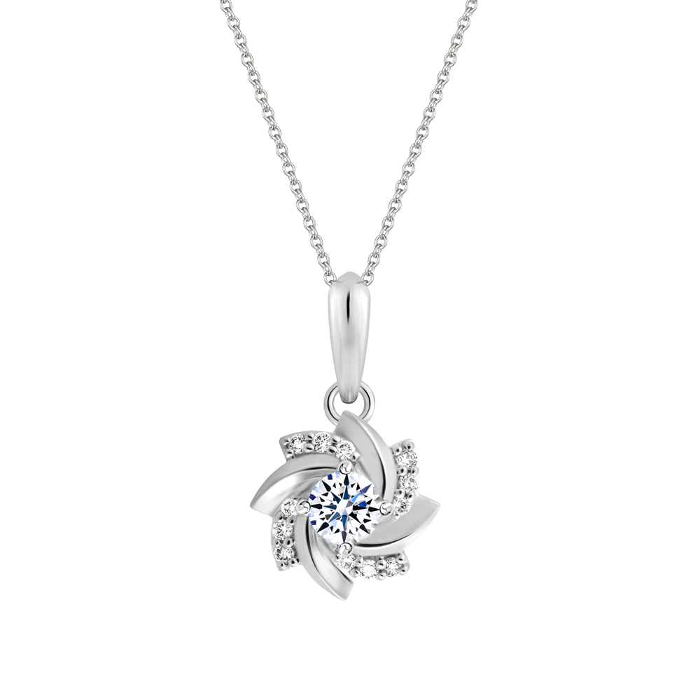 Mặt kim cương 8 Hearts & Arrows vàng 14K Zinia H&A 2C