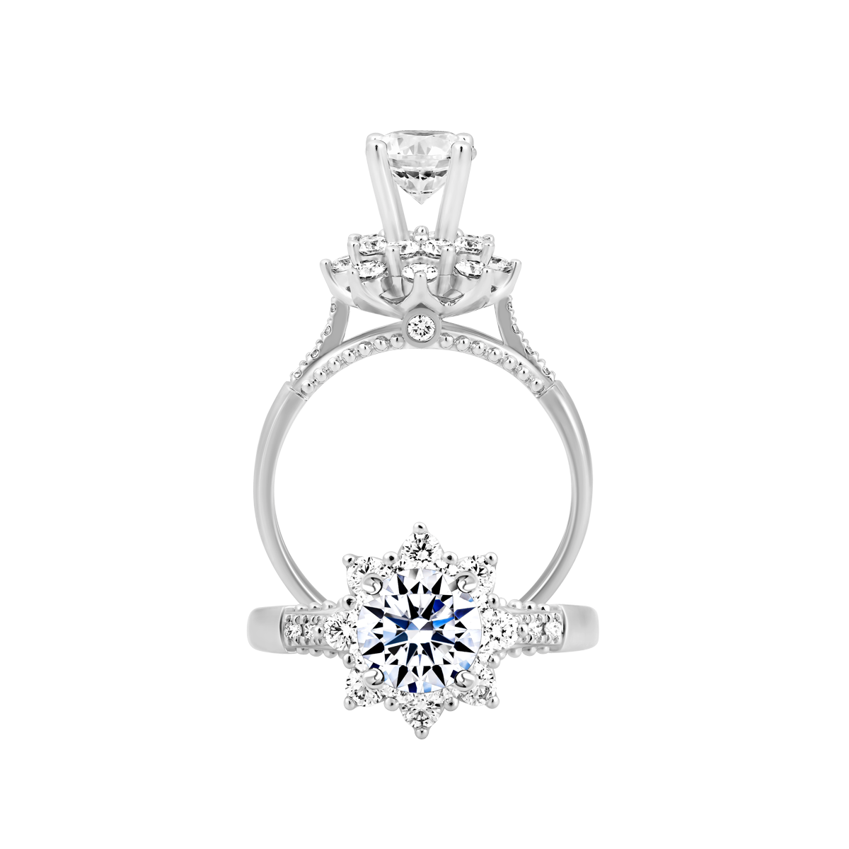 Nhẫn nữ kim cương tấm vàng 14K Gracy 1CT