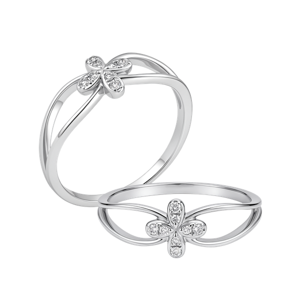 Nhẫn nữ kim cương viên vàng 14K Luckful
