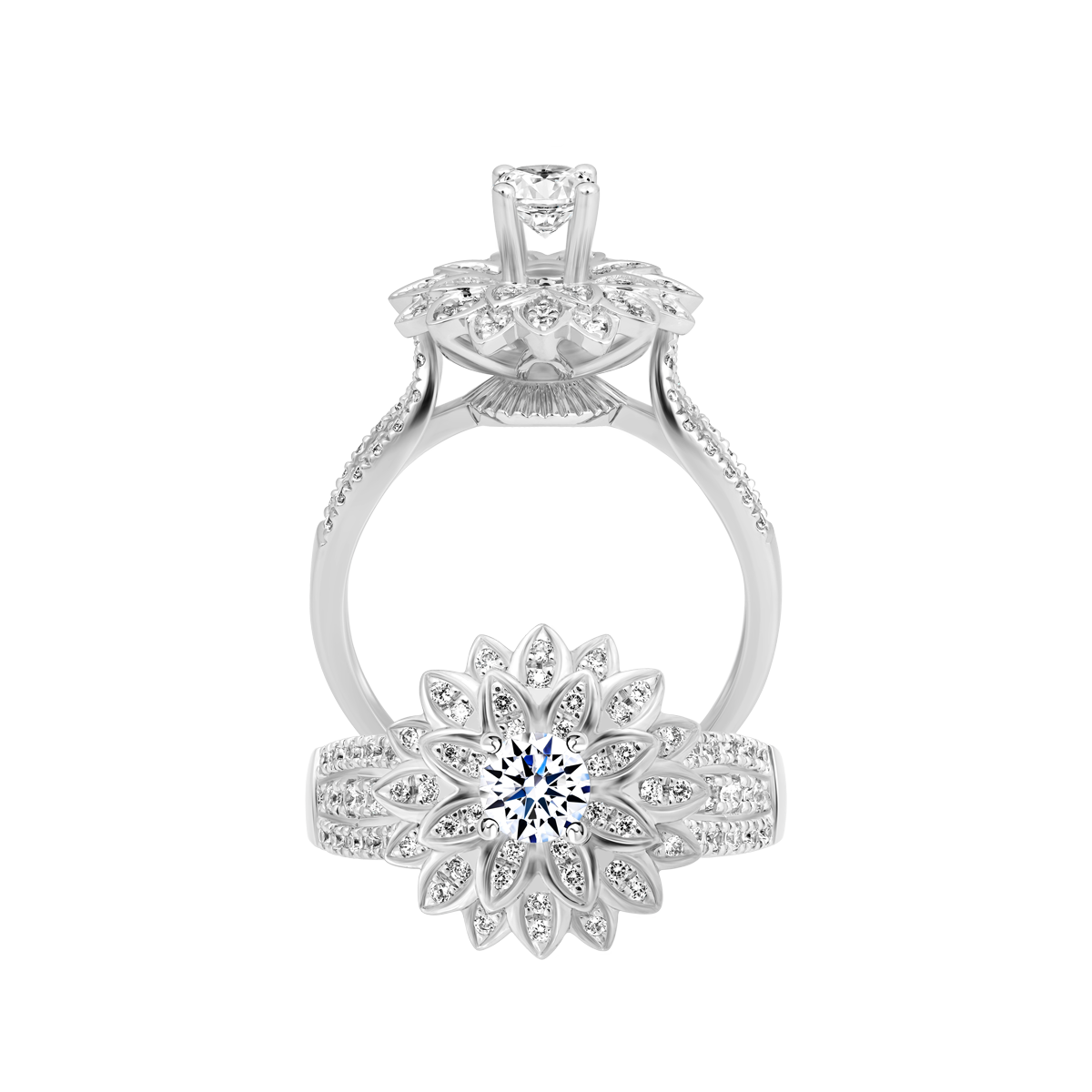 Nhẫn nữ đính đá CZ vàng 18K Lotusing 3C