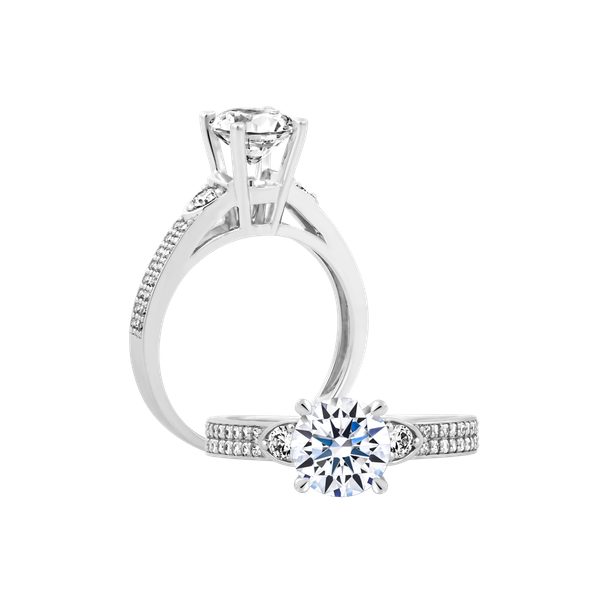 Ổ nhẫn nữ kim cương tấm vàng 14K Battzion N 1CT