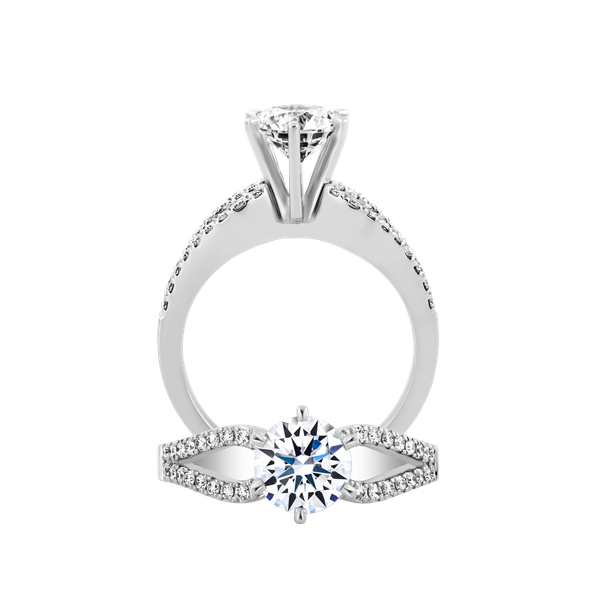 Nhẫn nữ kim cương tấm vàng 14K Cathay N 1CT