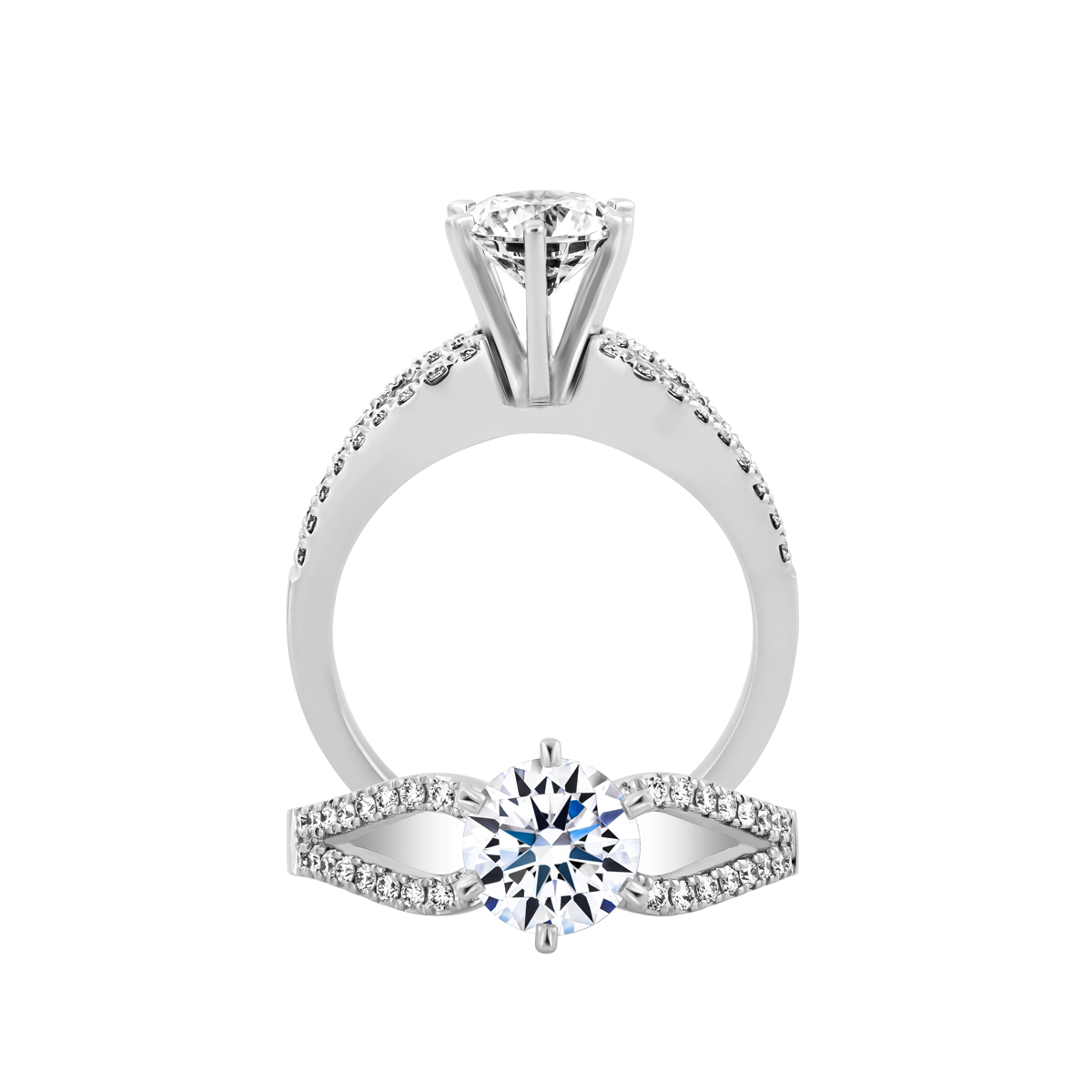 Nhẫn nữ kim cương tấm vàng 14K Cathay N 1CT