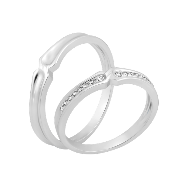 Nhẫn cưới nữ kim cương viên vàng 14K Virtues F