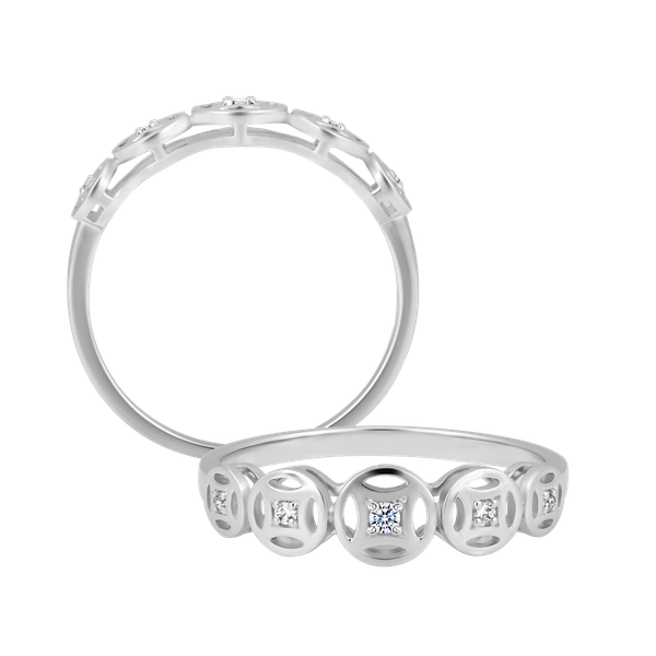 Nhẫn nữ đính đá CZ vàng 14K Prima V1