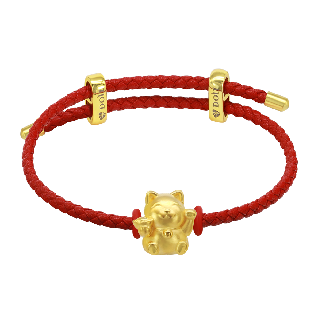 Lắc Vàng 24K Maneki Neko CB500457 5D