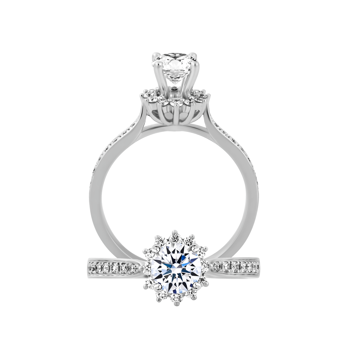 Nhẫn nữ kim cương viên vàng 14K Zemila GIA 3C GVRG0294534