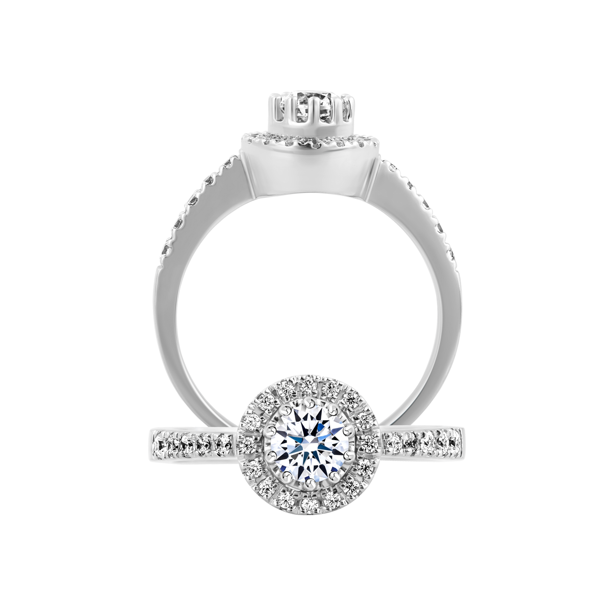 Ổ nhẫn nữ kim cương tấm vàng 14K Horaz N 3C