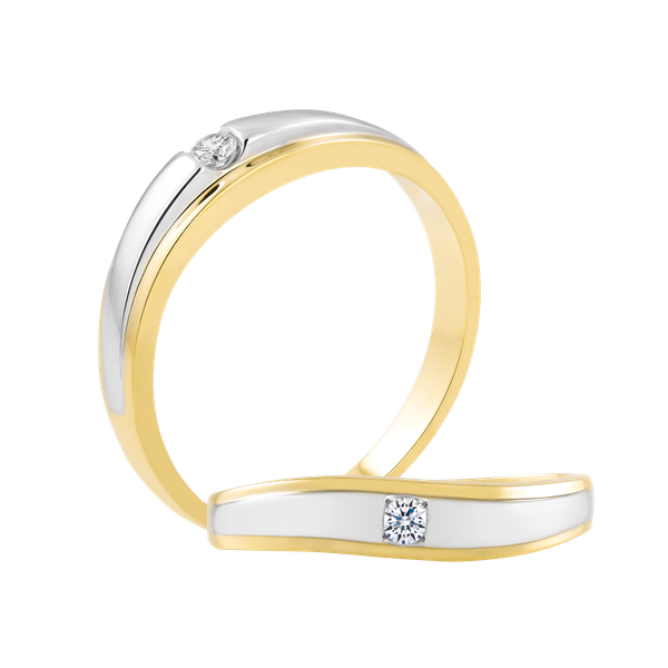 Nhẫn cưới nữ kim cương vàng 14K Florka 5p F