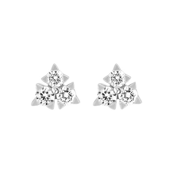 Hoa tai kim cương viên vàng 14K Sunora