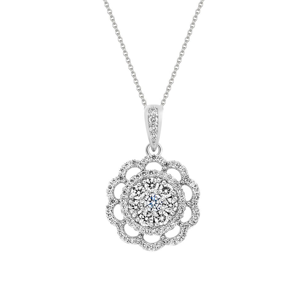 Mặt kim cương vàng 14K Sunflower 9p