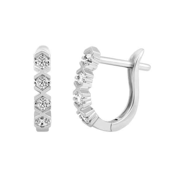 Hoa tai kim cương viên vàng 14K Useful