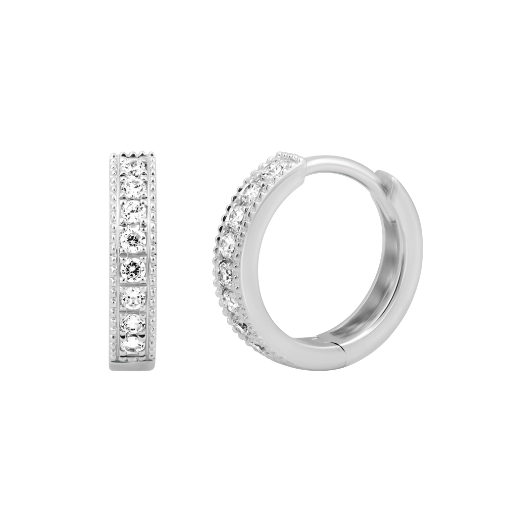 Hoa tai kim cương viên vàng 14K Fineness