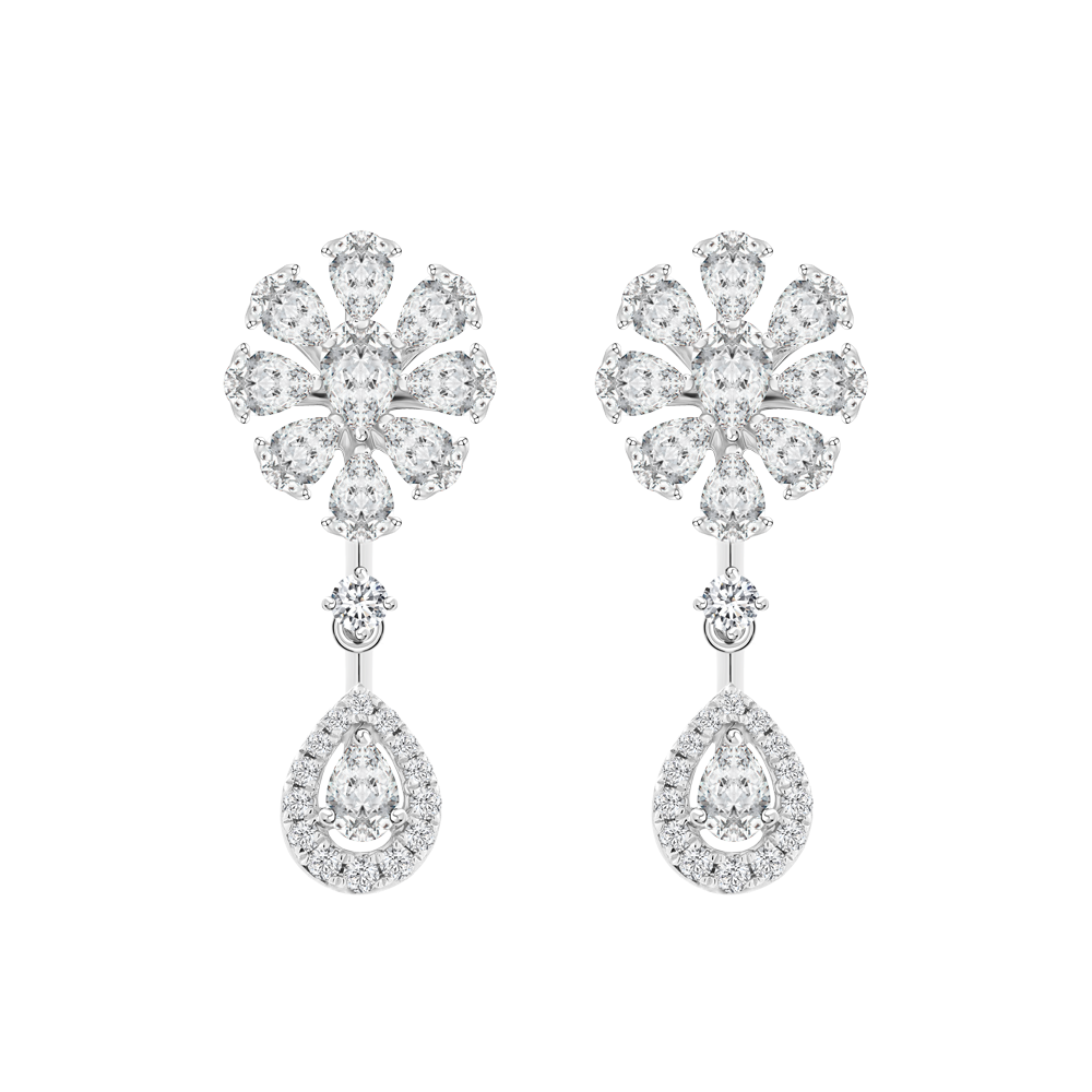 Hoa tai kim cương viên vàng 18K Jena A066 TD