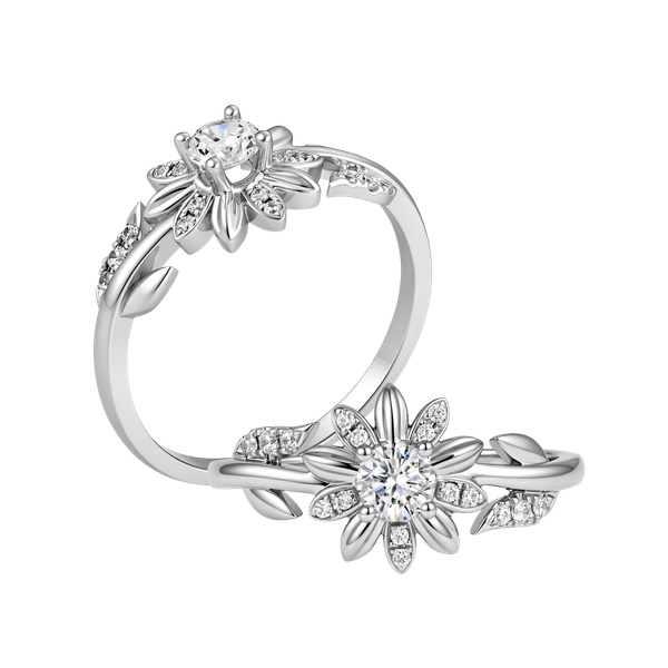 Nhẫn nữ đính đá CZ vàng 10K Roseship 2C
