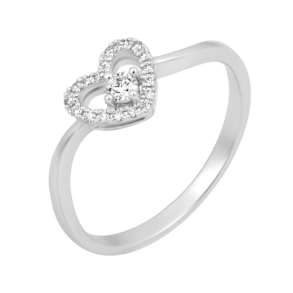 Nhẫn nữ kim cương vàng 14K Heartiny 5p