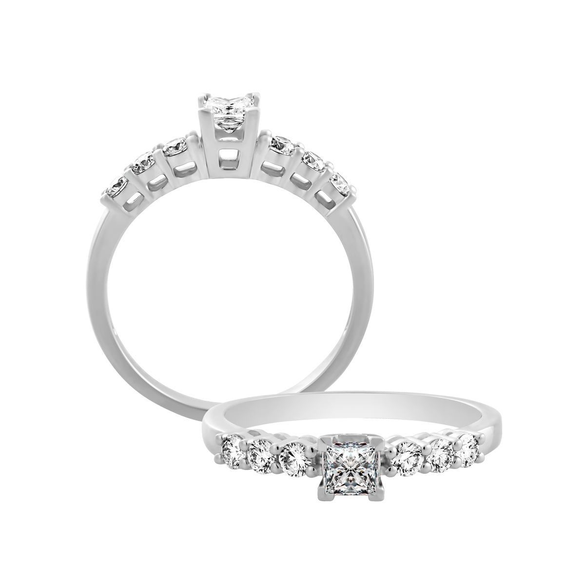 Nhẫn nữ kim cương viên vàng 14K Caralisa PR 1C