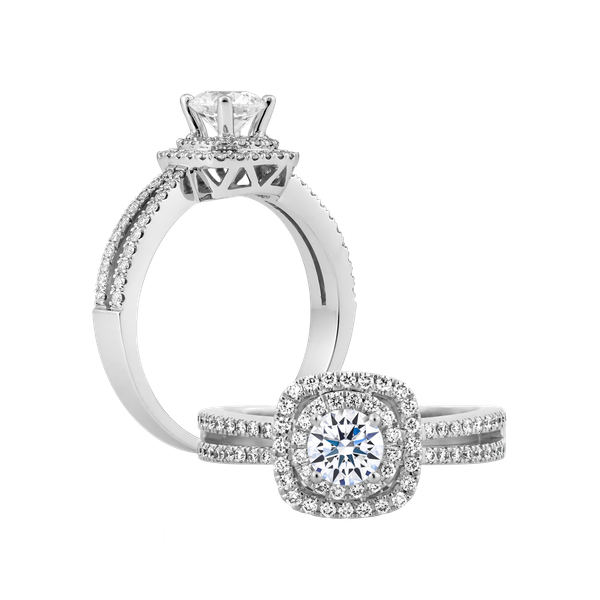 Nhẫn nữ kim cương tấm vàng 14K Basque 1CT