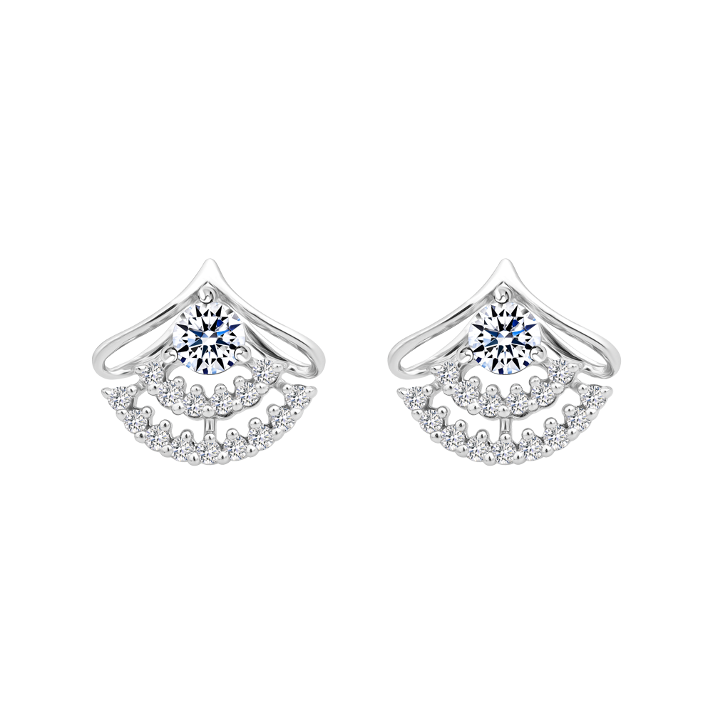 Hoa tai kim cương viên vàng 14K Cosima