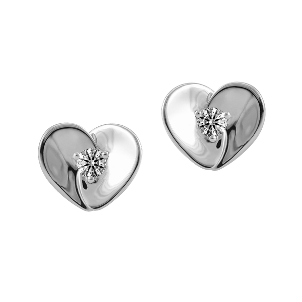 Hoa tai kim cương vàng 14K Loving Heart 5p