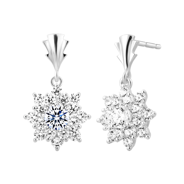 Hoa tai đính đá CZ vàng 14K Editing 2C