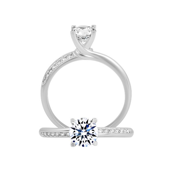 Nhẫn nữ kim cương tấm vàng 14K Fulling 5C