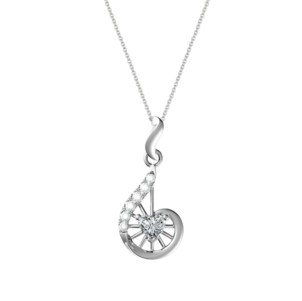 Mặt đính đá CZ vàng 10K Heartshell HR