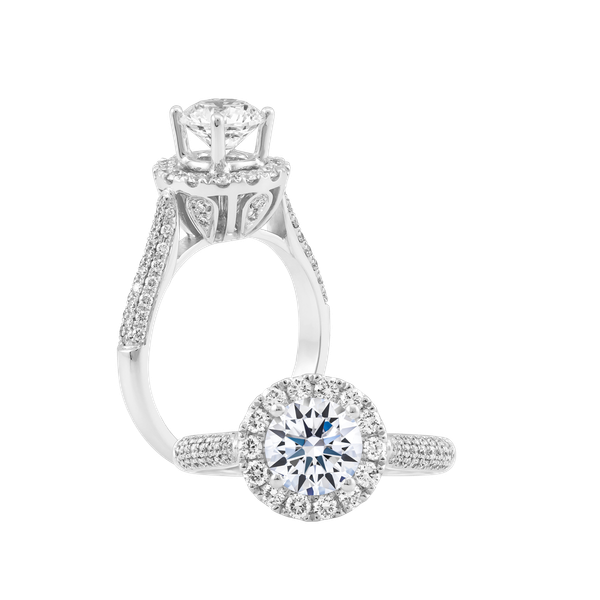 Ổ nhẫn nữ kim cương tấm vàng 14K Spirito 3C