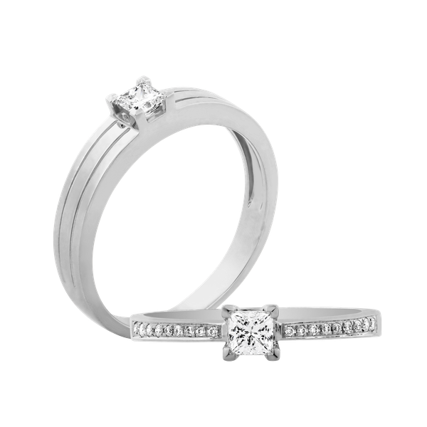 Nhẫn cưới nam kim cương viên vàng 14K Shining PR1C M