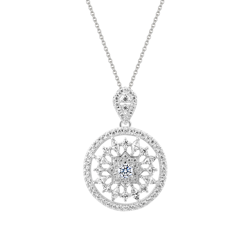 Mặt đính đá CZ vàng 14K Gerberas V2 1C