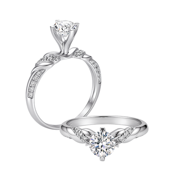 Ổ nhẫn nữ kim cương tấm vàng 14K Eluttering 5C