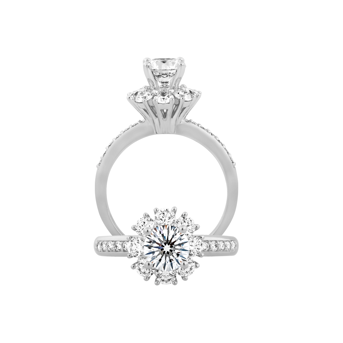 Ổ nhẫn nữ kim cương tấm vàng 14K Alecia N 5C