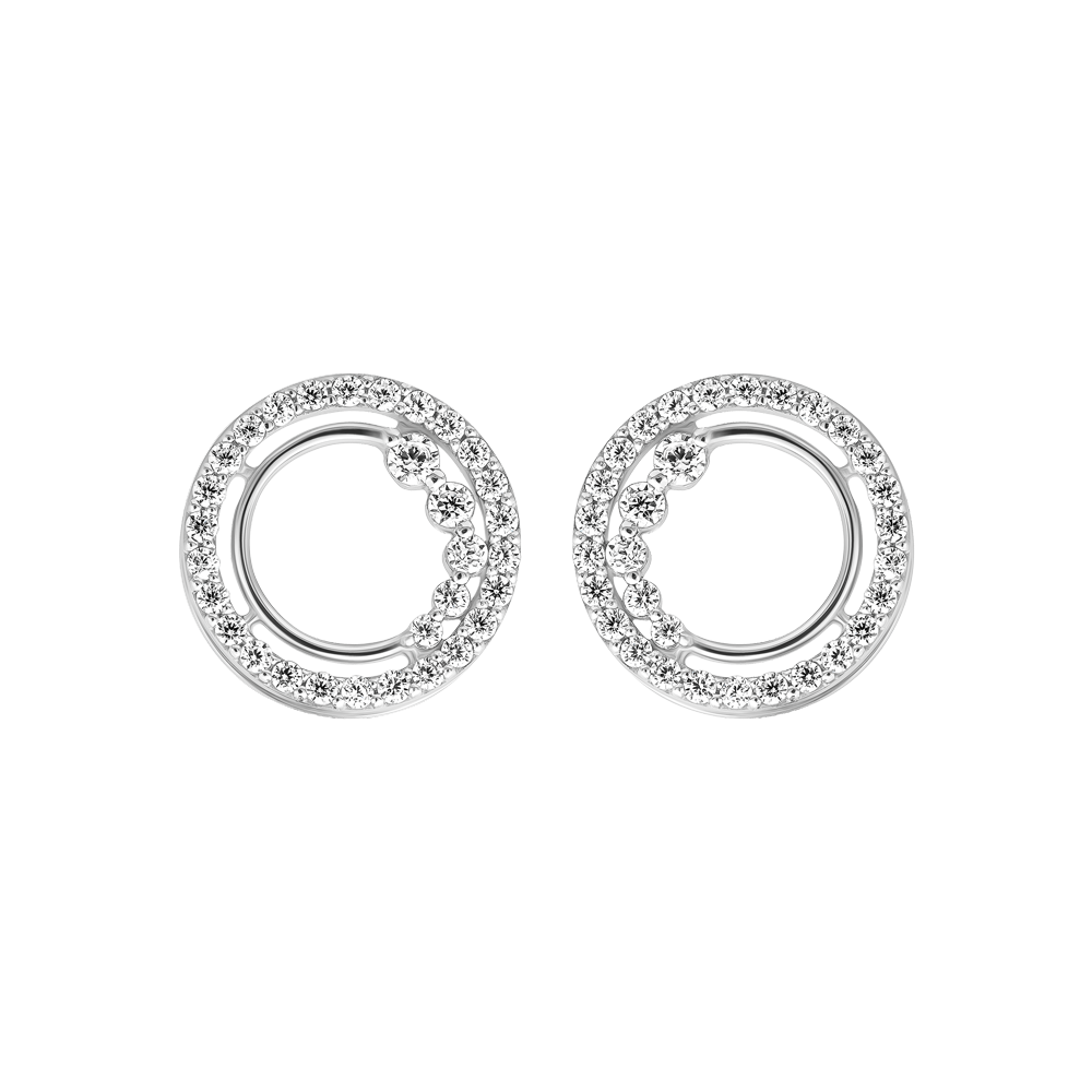 Hoa tai kim cương viên vàng 14K Astra NS