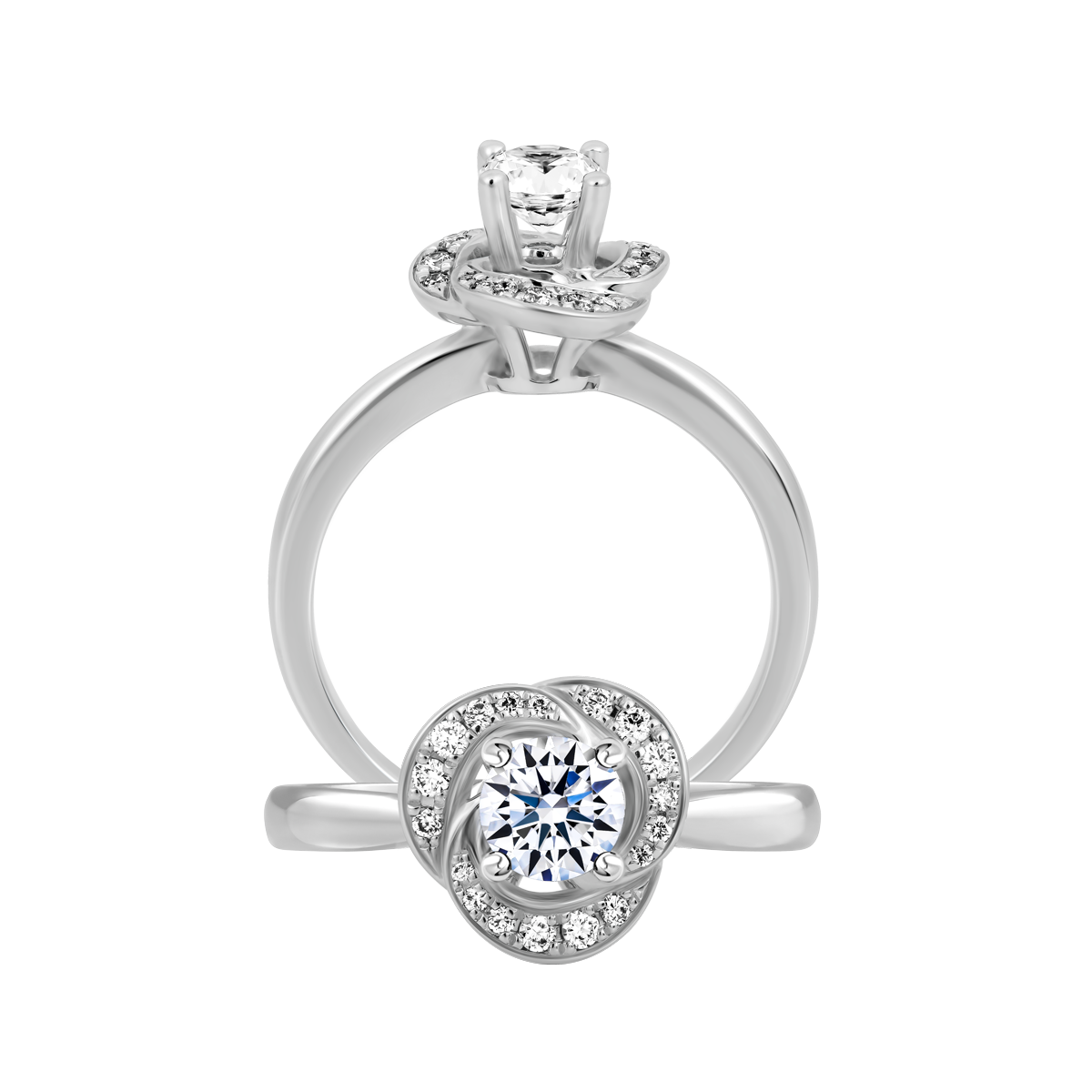 Ổ nhẫn nữ kim cương tấm vàng 14K Dailey N 3C